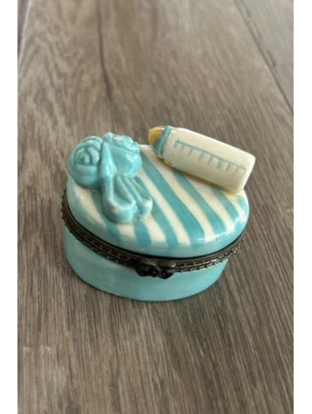Vintage Ceramic Trinket Hinged Painted Box